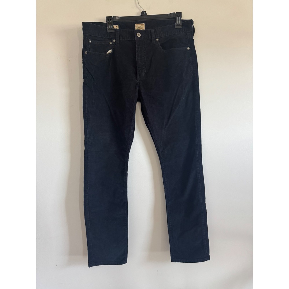 J.Crew 250 Skinny Fit Corduroy Pants Mens 34x30 Navy Blue Stretch 5-Pocket 77388
